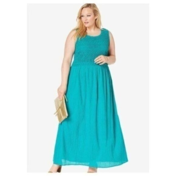Jessica London Dresses & Skirts - NWOT Jessica London Gauze Maxi Dress - Teal - 14W